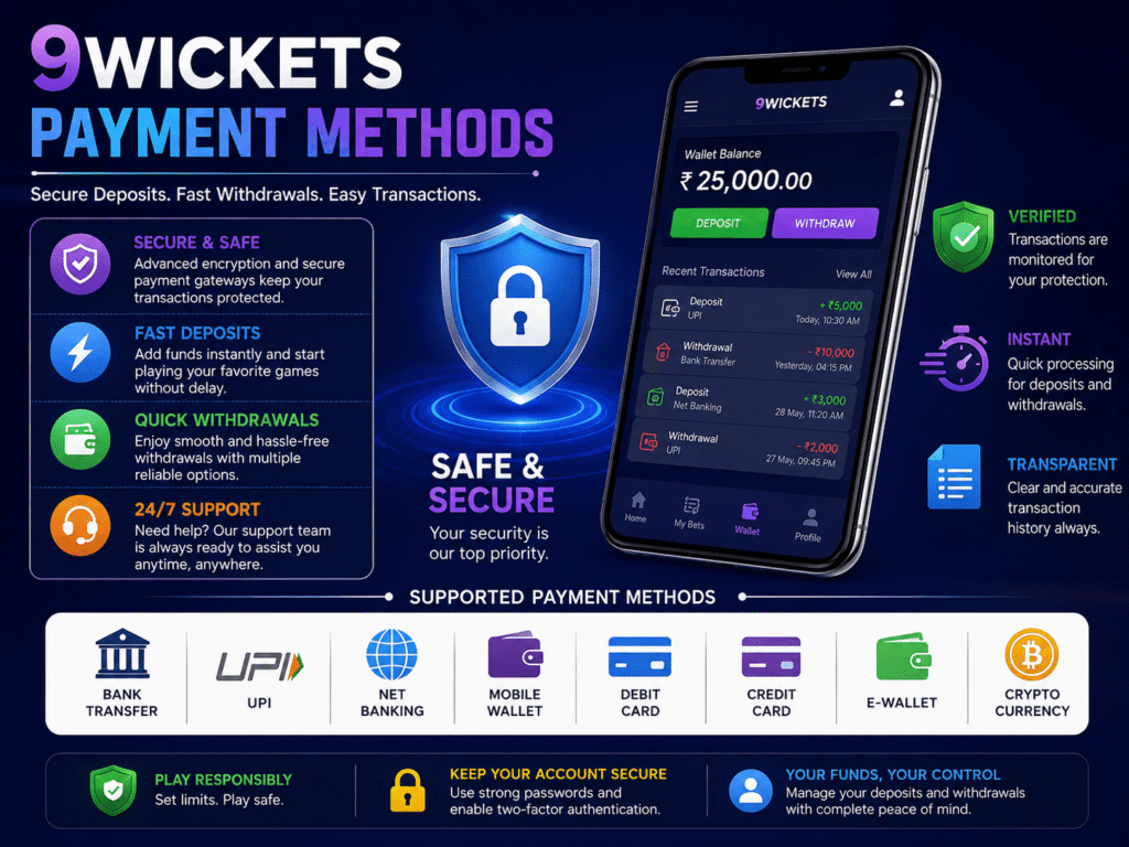 9Wickets Payment Methods