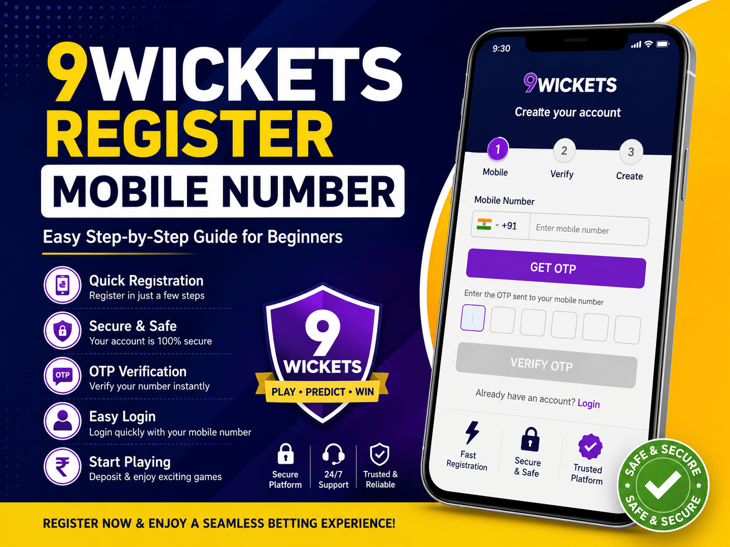 9Wickets Register Mobile Number: Easy Account Setup Process