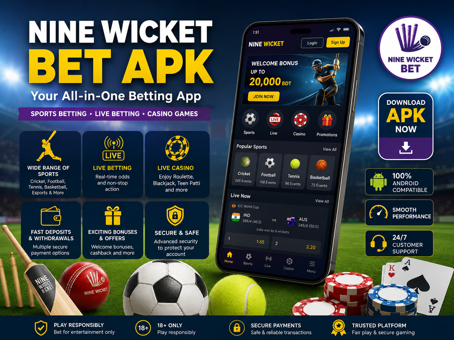 Nine Wicket Bet APK Download Guide: Installation, Features, Login and Safety Tips